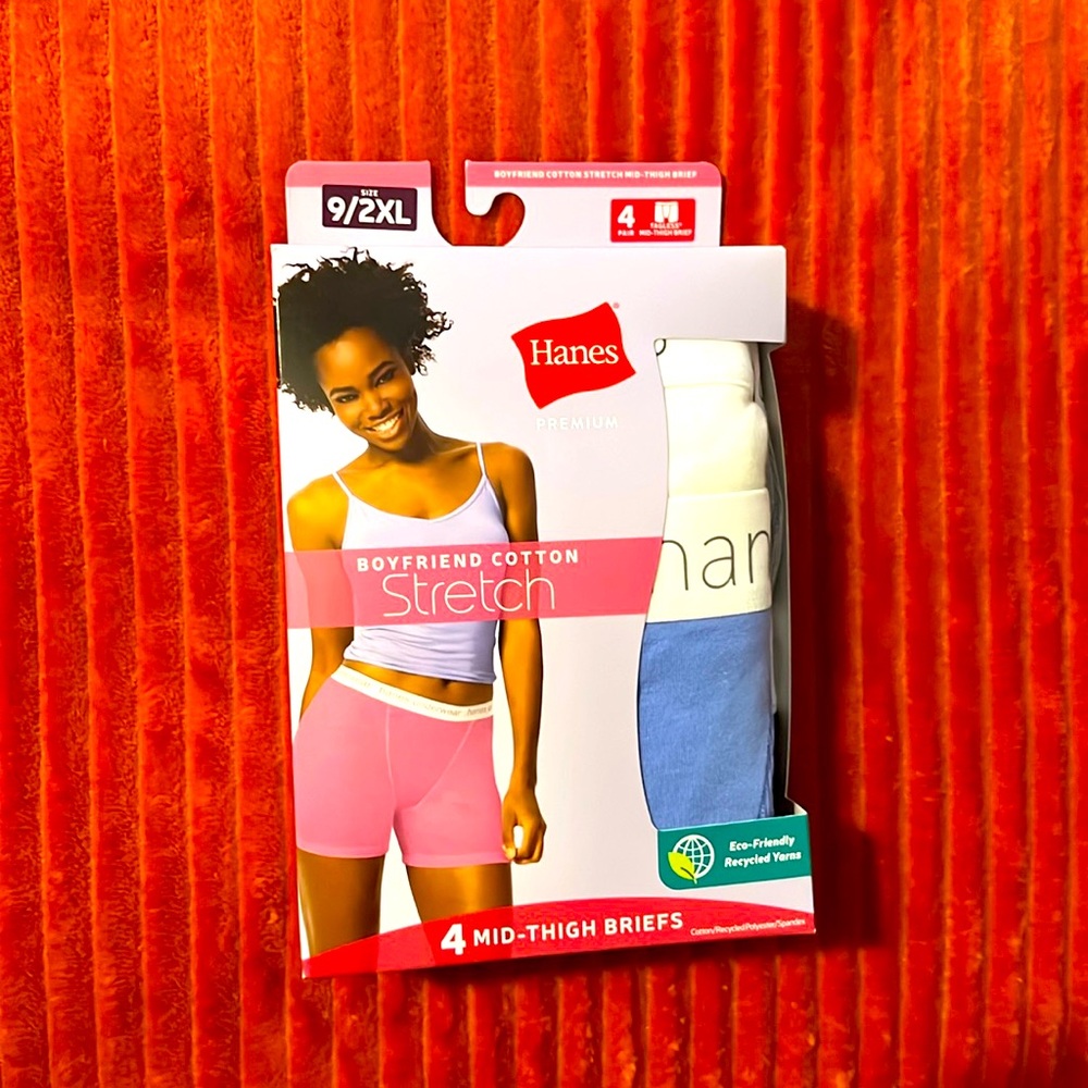 Hanes Premium Women 4pk Comfortsoft Waistband with Cotton Mid-Thigh Boxer Briefs